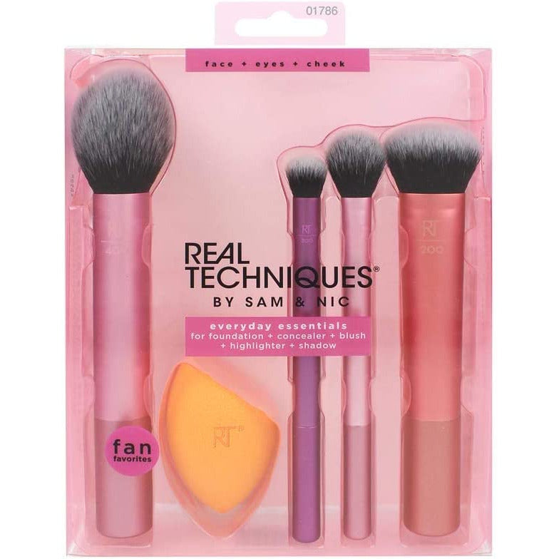 Real Techniques Brush Set (Everyday Essentials, Enhanced Eye, Flawless Base)